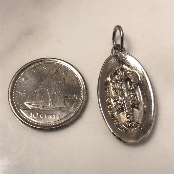 Lobster platter sterling silver vintage pendant bracelet charm - Picture 2 of 4